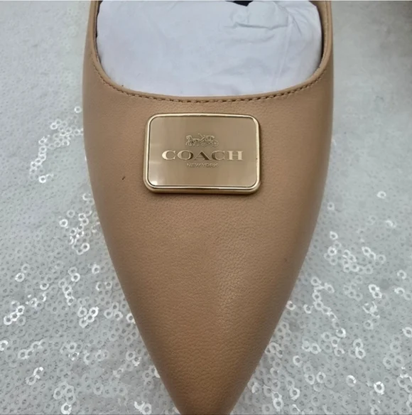 Coach Jillian Classic Slingback Closed Toe Low Heel Neutral Women's 9.5